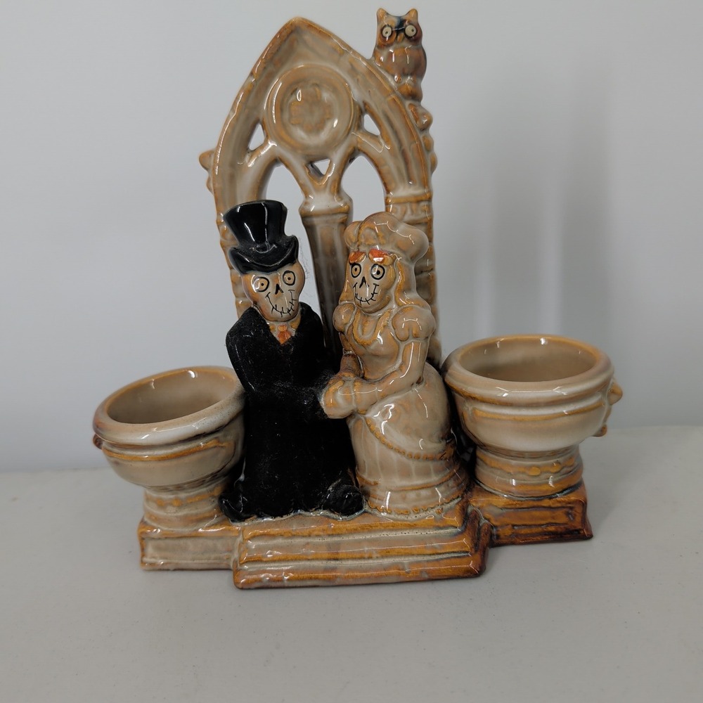 Yankee Candle Boney Bunch 2011 Double BB Chapel Skeleton Wedding Candle Holder